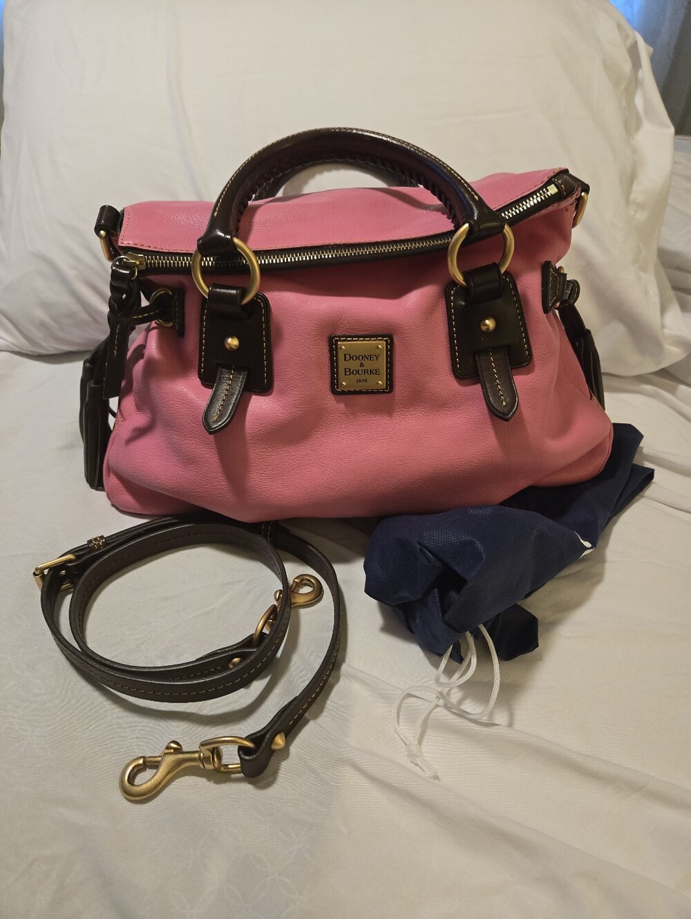 Dooney & Bourke Baby Pink Florentine Leather Satchel EUC
